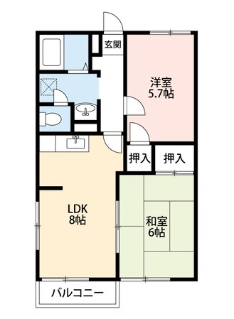 アメニティタカミA棟の物件間取画像